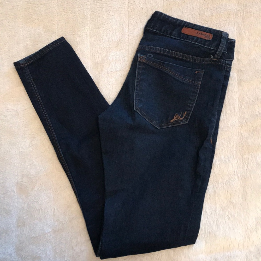 Express Dark Wash Skinny Jeans